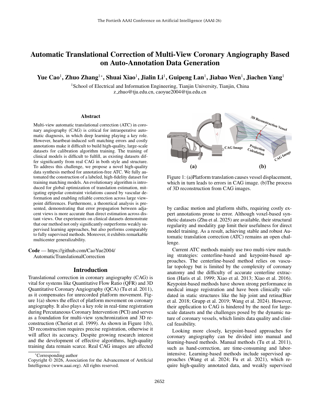 First page preview of AAAI translational correction paper